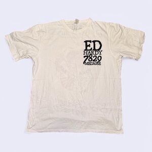 Ed Hardy White Graphic T-Shirt for Men